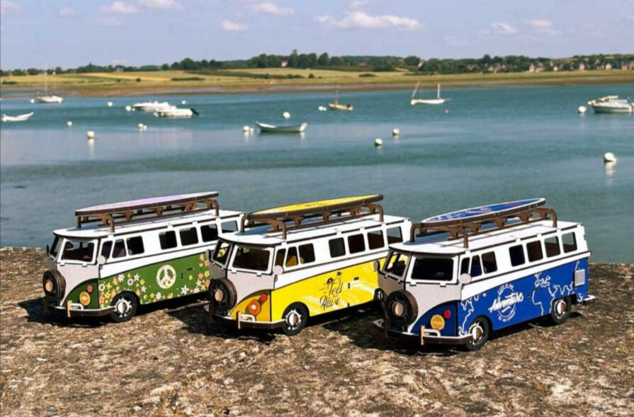 Volkswagen T1 bus - Eveli Rood 3D Origami DIY Papercraft do-it-yourself