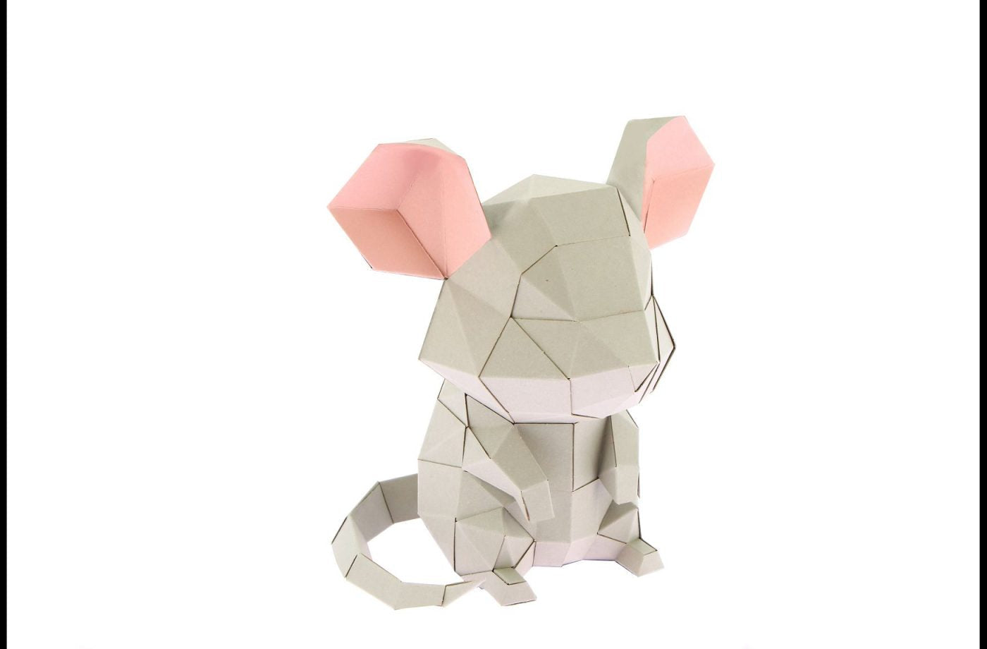 Grijze muis - Eveli Default Title 3D Origami DIY Papercraft do-it-yourself