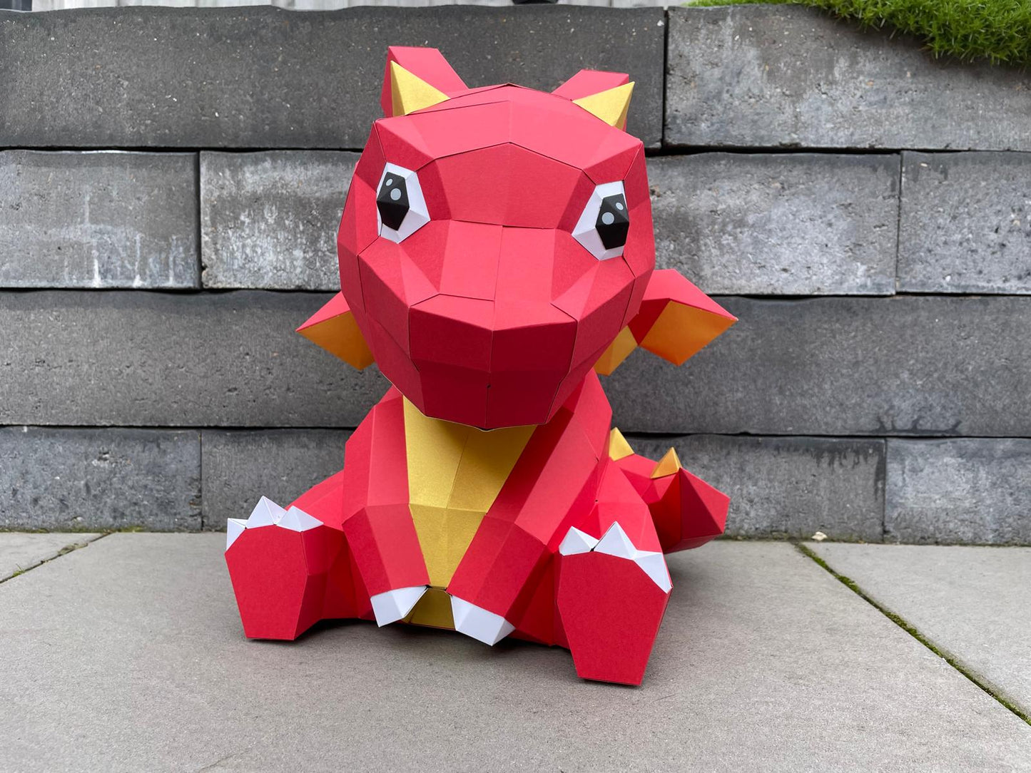 Rode baby draak - Eveli Gemiddeld (papier) Default Title 3D Origami DIY Papercraft do-it-yourself