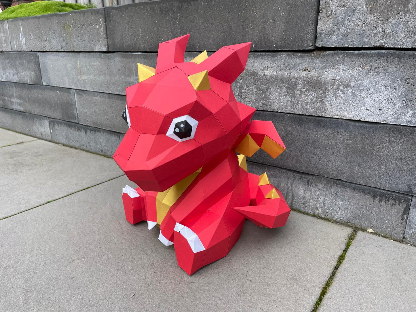 Rode baby draak - Eveli Gemiddeld (papier) Default Title 3D Origami DIY Papercraft do-it-yourself