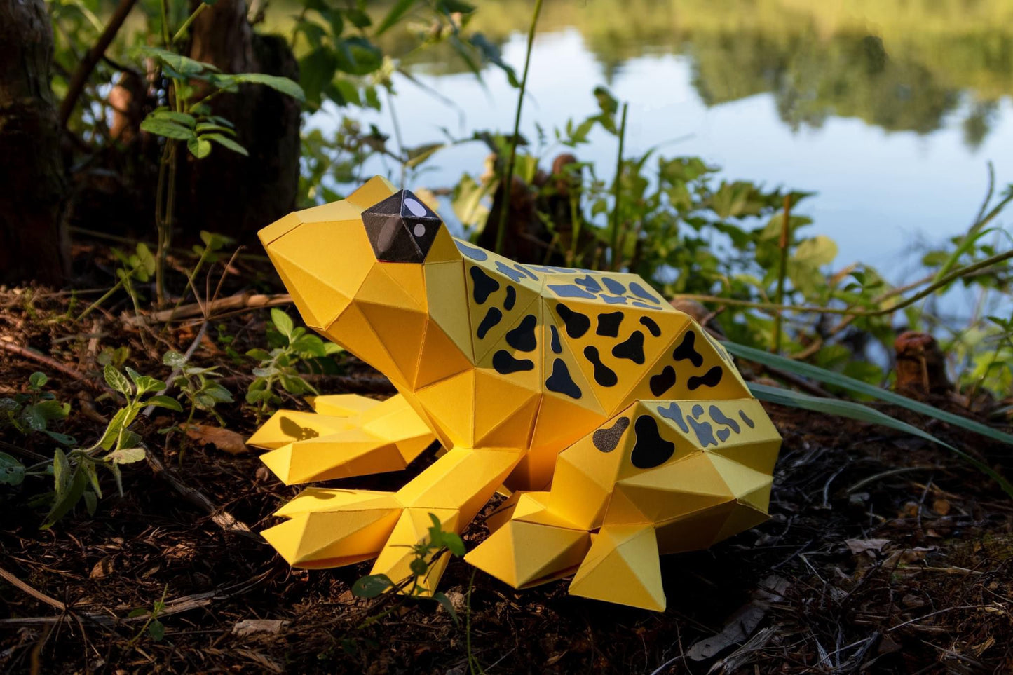 Kikker - Eveli Makkelijk (papier) Groen 3D Origami DIY Papercraft do-it-yourself