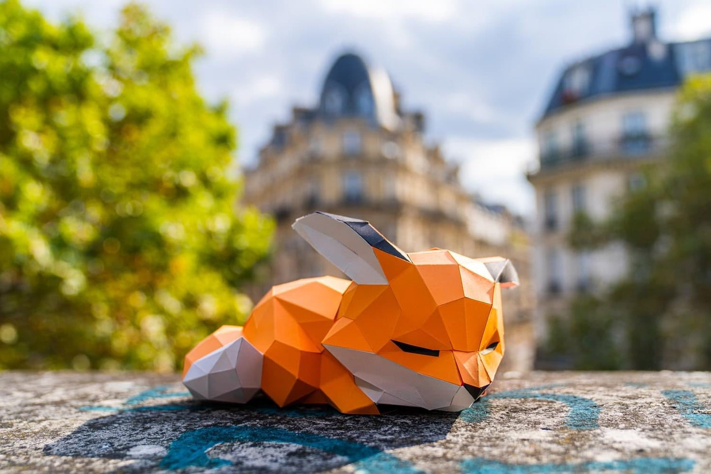 Slapend vosje - Eveli Gemiddeld (papier) Default Title 3D Origami DIY Papercraft do-it-yourself