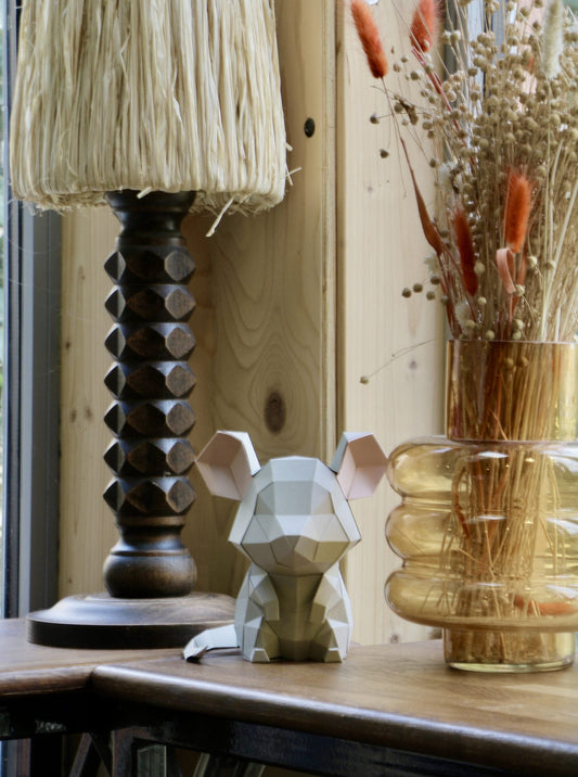 Grijze muis - Eveli Default Title 3D Origami DIY Papercraft do-it-yourself