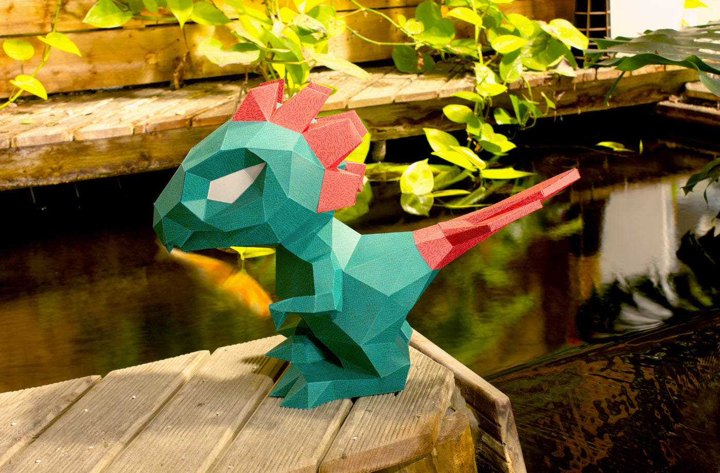 Kleine dino - Eveli Makkelijk (papier) Default Title 3D Origami DIY Papercraft do-it-yourself