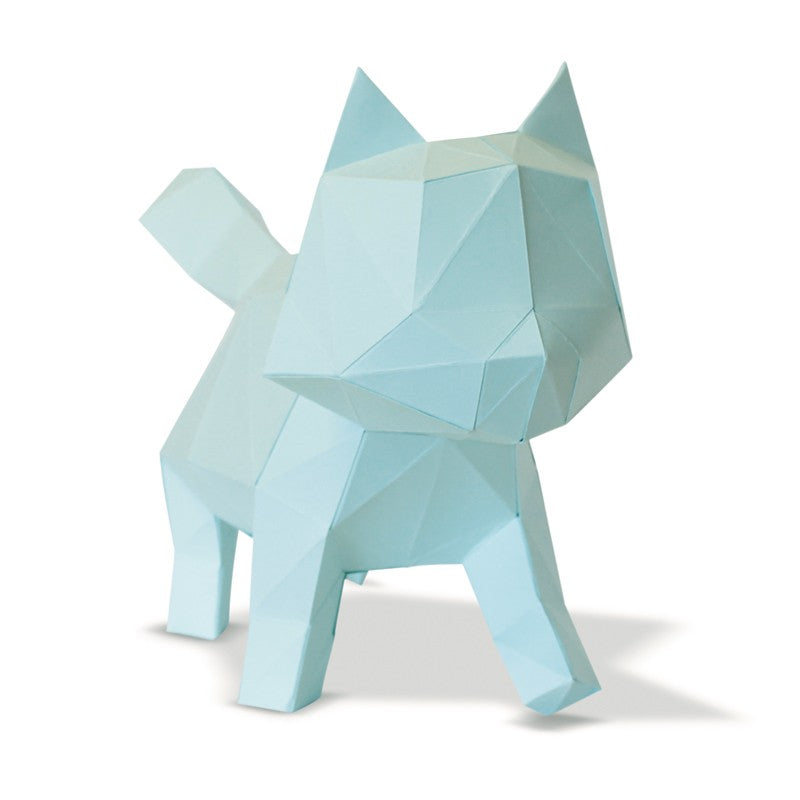 3D poes van origami - Eveli Lichtblauw 3D Origami DIY Papercraft do-it-yourself