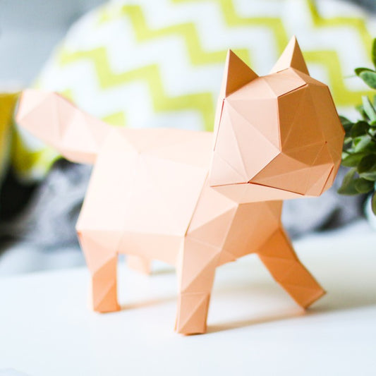 3D poes van origami - Eveli Lichtblauw 3D Origami DIY Papercraft do-it-yourself