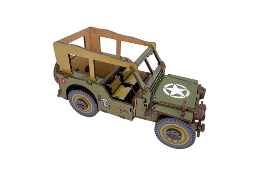 Houten militaire jeep - Eveli Default Title 3D Origami DIY Papercraft do-it-yourself