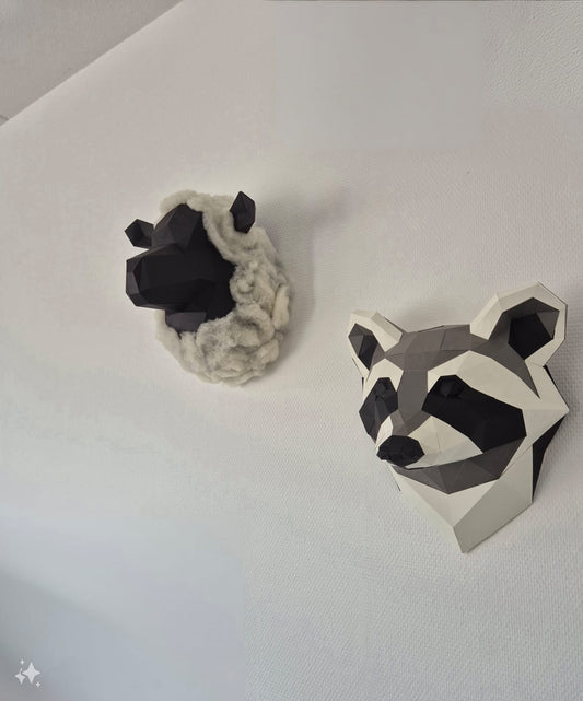 3D Schaap met wol - Eveli Gemiddeld (papier) Default Title 3D Origami DIY Papercraft do-it-yourself
