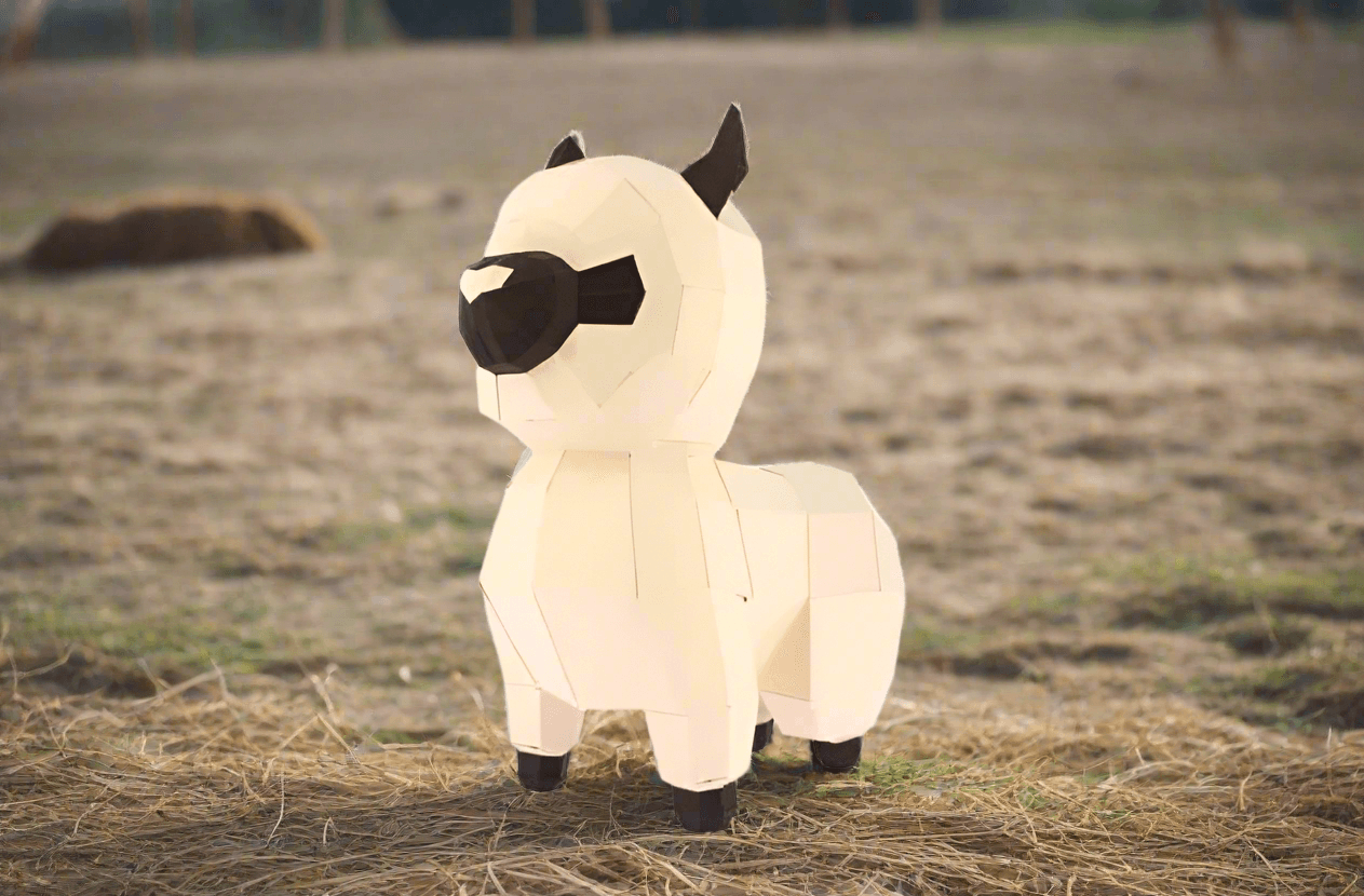 Baby Lama - Eveli Gemiddeld (papier) Default Title 3D Origami DIY Papercraft do-it-yourself