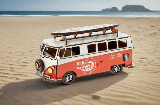 Volkswagen T1 bus - Eveli Rood 3D Origami DIY Papercraft do-it-yourself