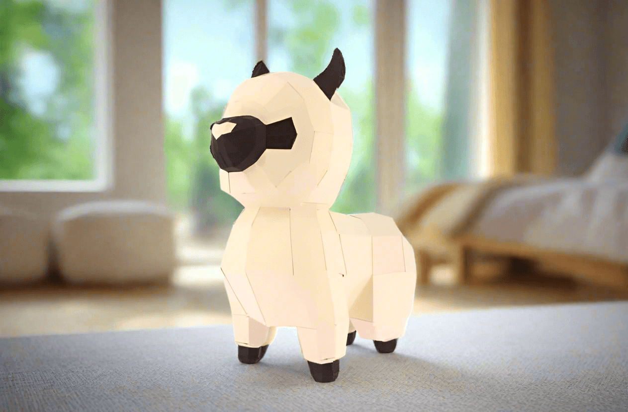 Baby Lama - Eveli Gemiddeld (papier) Default Title 3D Origami DIY Papercraft do-it-yourself
