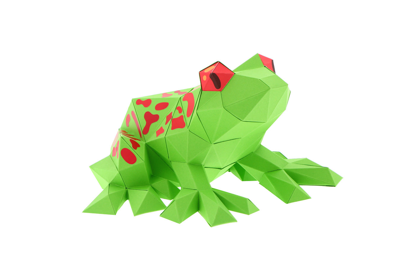 Kikker - Eveli Makkelijk (papier) Groen 3D Origami DIY Papercraft do-it-yourself