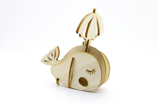 Walvis met paraplu - Eveli Default Title 3D Origami DIY Papercraft do-it-yourself