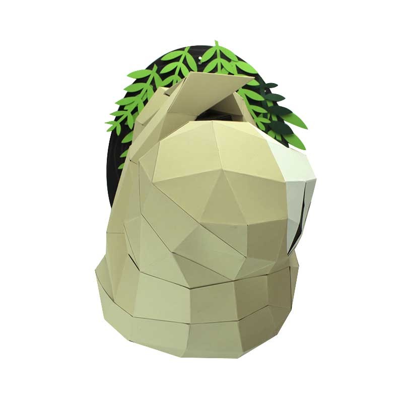 Luiaard aan tak - Eveli Gemiddeld (papier) 3D Origami DIY Papercraft