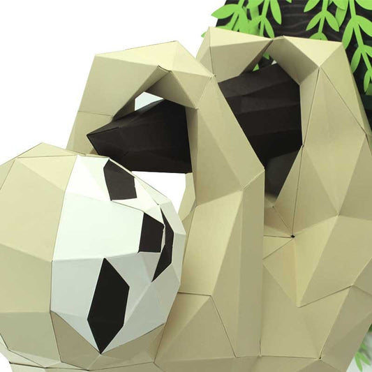 Luiaard aan tak - Eveli Gemiddeld (papier) Default Title 3D Origami DIY Papercraft do-it-yourself