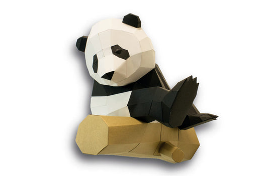 Grote panda op tak - Eveli Moeilijk (Papier) Default Title 3D Origami DIY Papercraft do-it-yourself